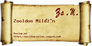 Zsoldos Milán névjegykártya