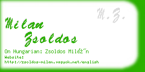 milan zsoldos business card